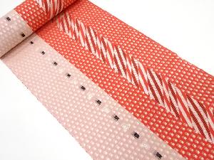 アンティーク　縞に枡模様織り出し八寸帯地反物